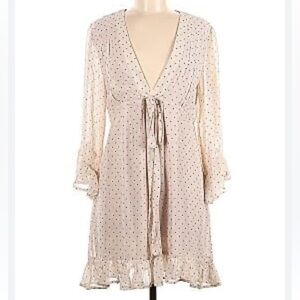 Anama Cream Colored Polka Dot Peasant Dress